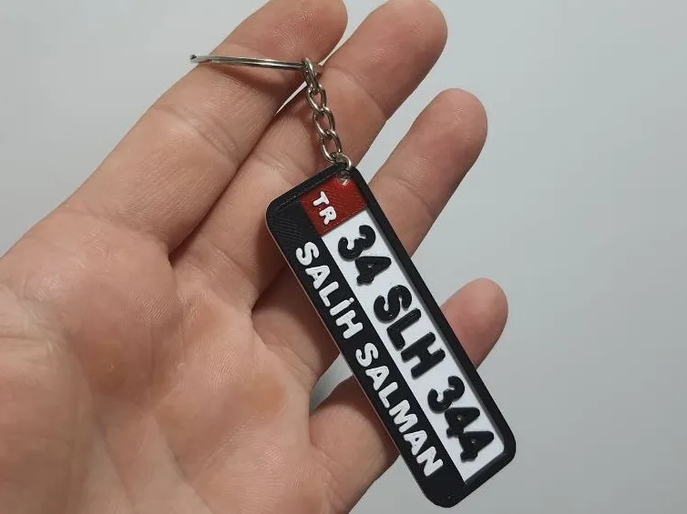 🔑 Kişiye Özel Plaka Anahtarlık – 3D Baskı Tasarım