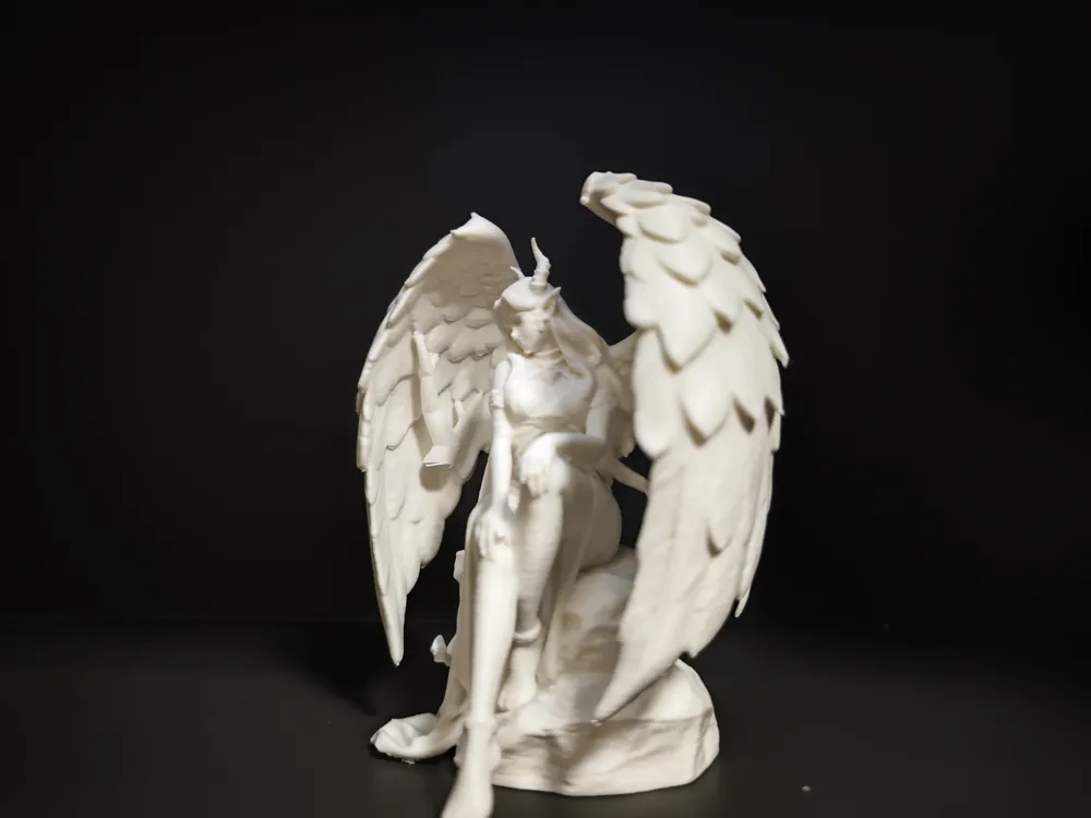 Zarif Kanatlı Fantastik Kadın Figürü – 3D Baskı Dekoratif Biblo - fotoğraf 3
