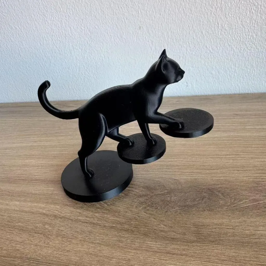 🐈‍⬛ Siyah Kedi Figürlü Telefon Standı | 3D Baskı PETG - fotoğraf 4