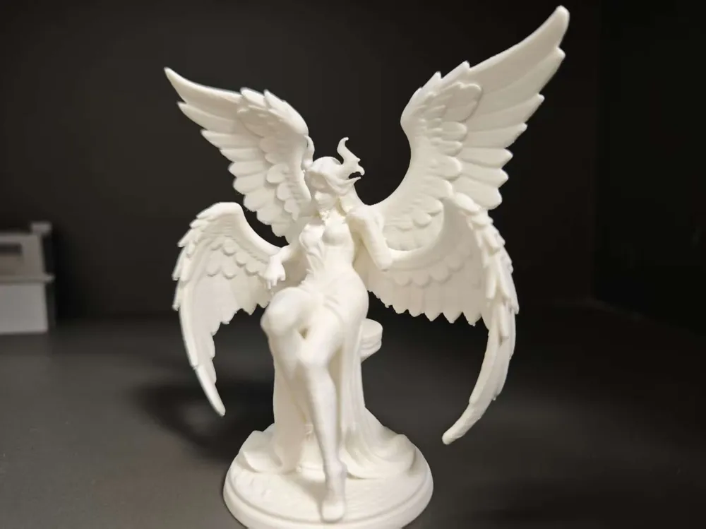 Zarif Kanatlı Fantastik Kadın Figürü – 3D Baskı Dekoratif Biblo - fotoğraf 2
