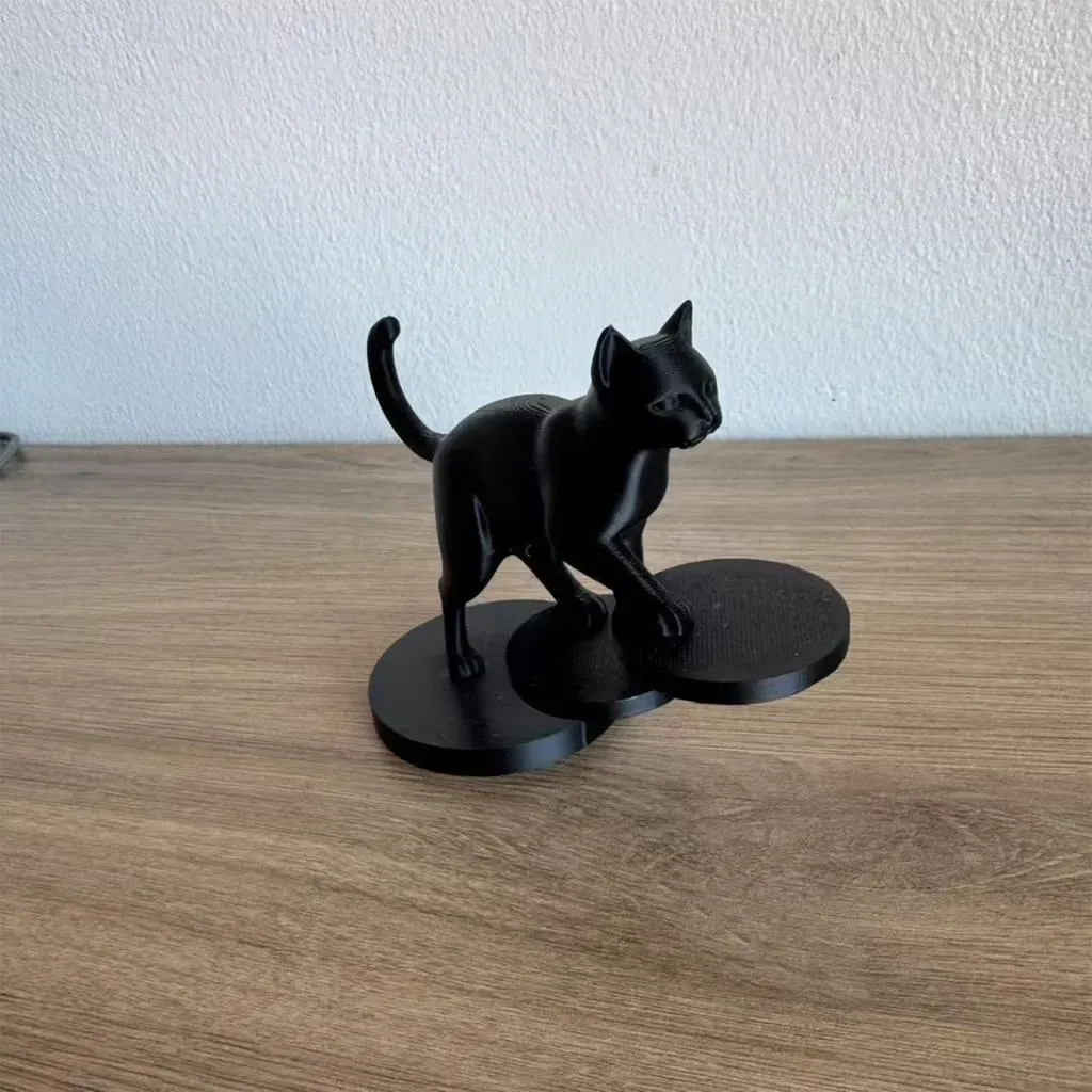 🐈‍⬛ Siyah Kedi Figürlü Telefon Standı | 3D Baskı PETG - fotoğraf 3